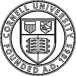 Black and white Cornell University seal
